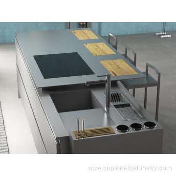 Minimalism Modular Stainless Steel Island Kitchen Cabinets